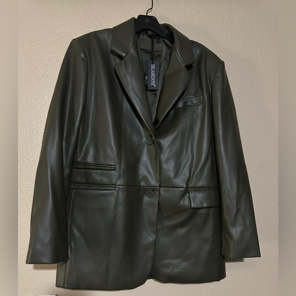 NWT BLANK NYC FAUX LEATHER BLAZER JACKET